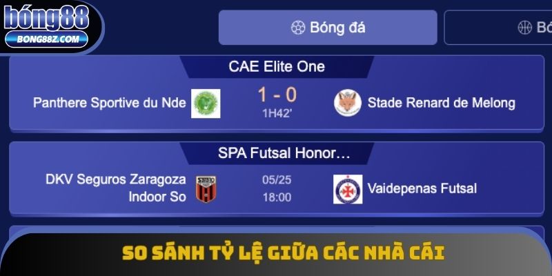 So sánh tỷ lệ giữa các nhà cái So sánh tỷ lệ giữa các nhà cái